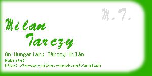 milan tarczy business card